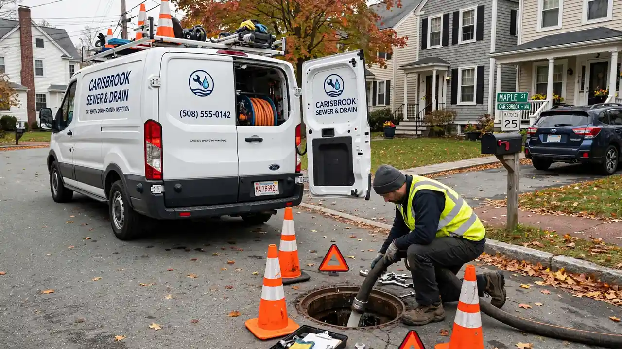 Sewer line repair technician in Carisbrook, MA