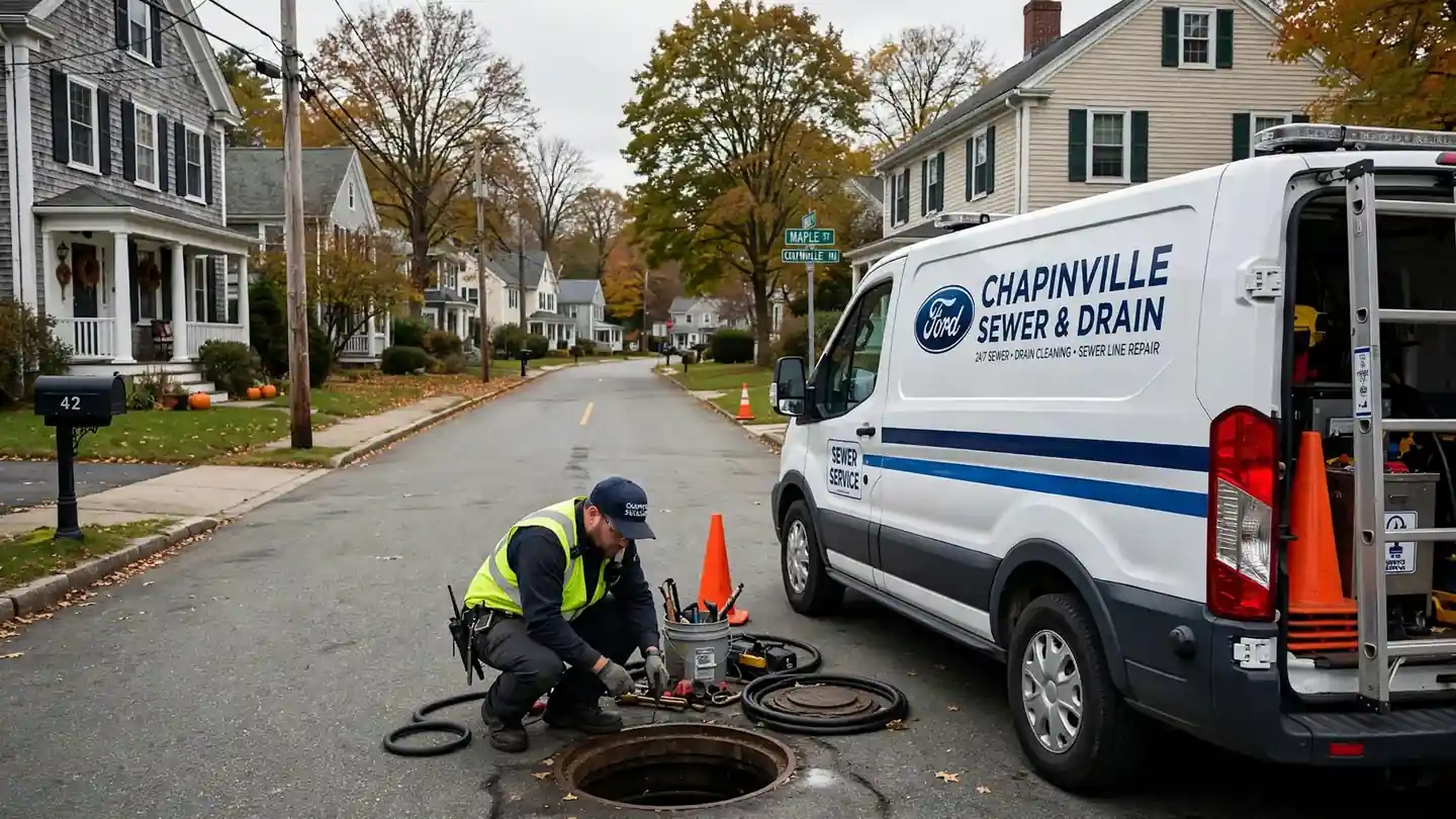 Sewer line repair technician in Chapinville, MA