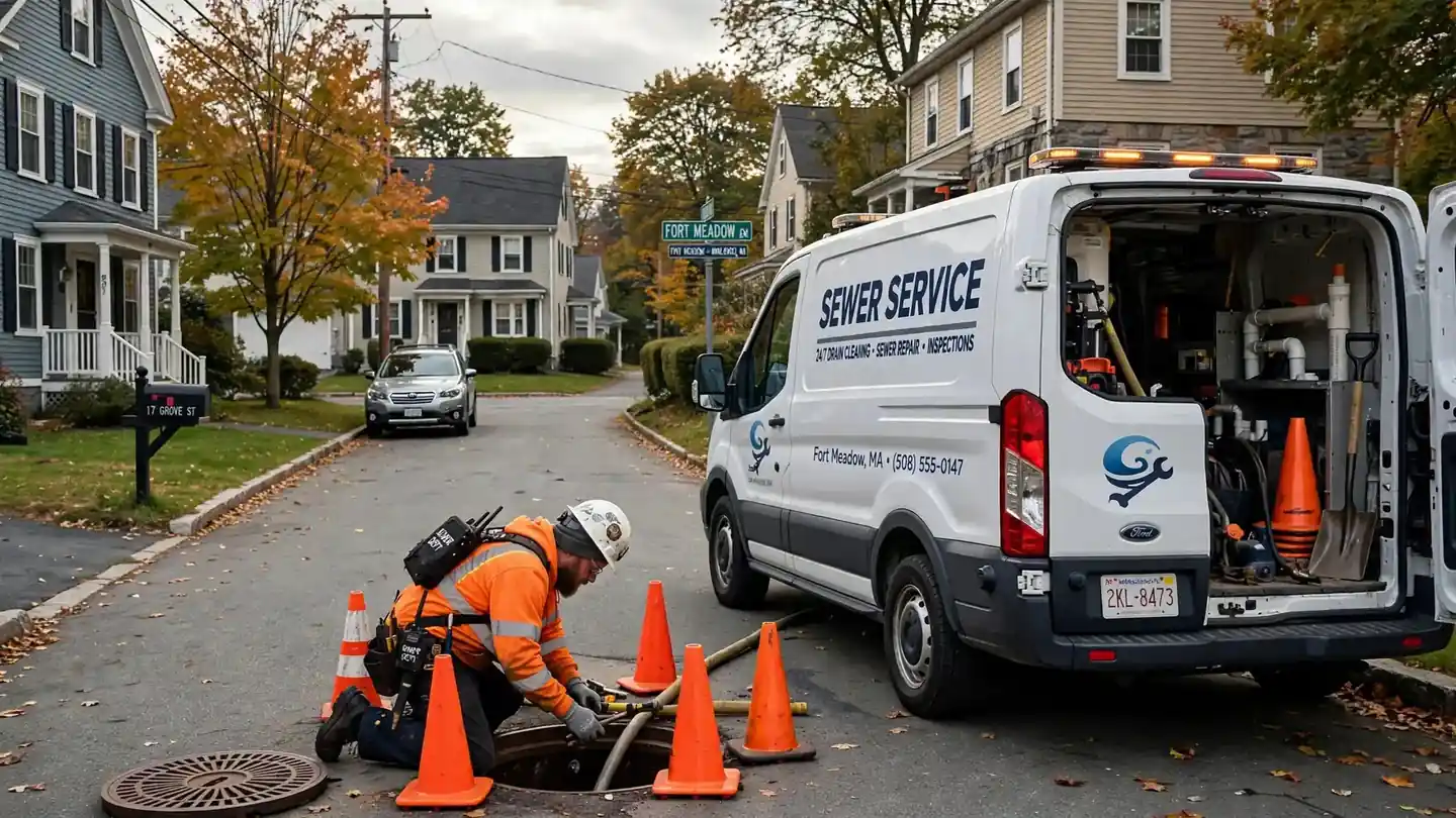 Sewer line repair technician in Fort Meadow, MA