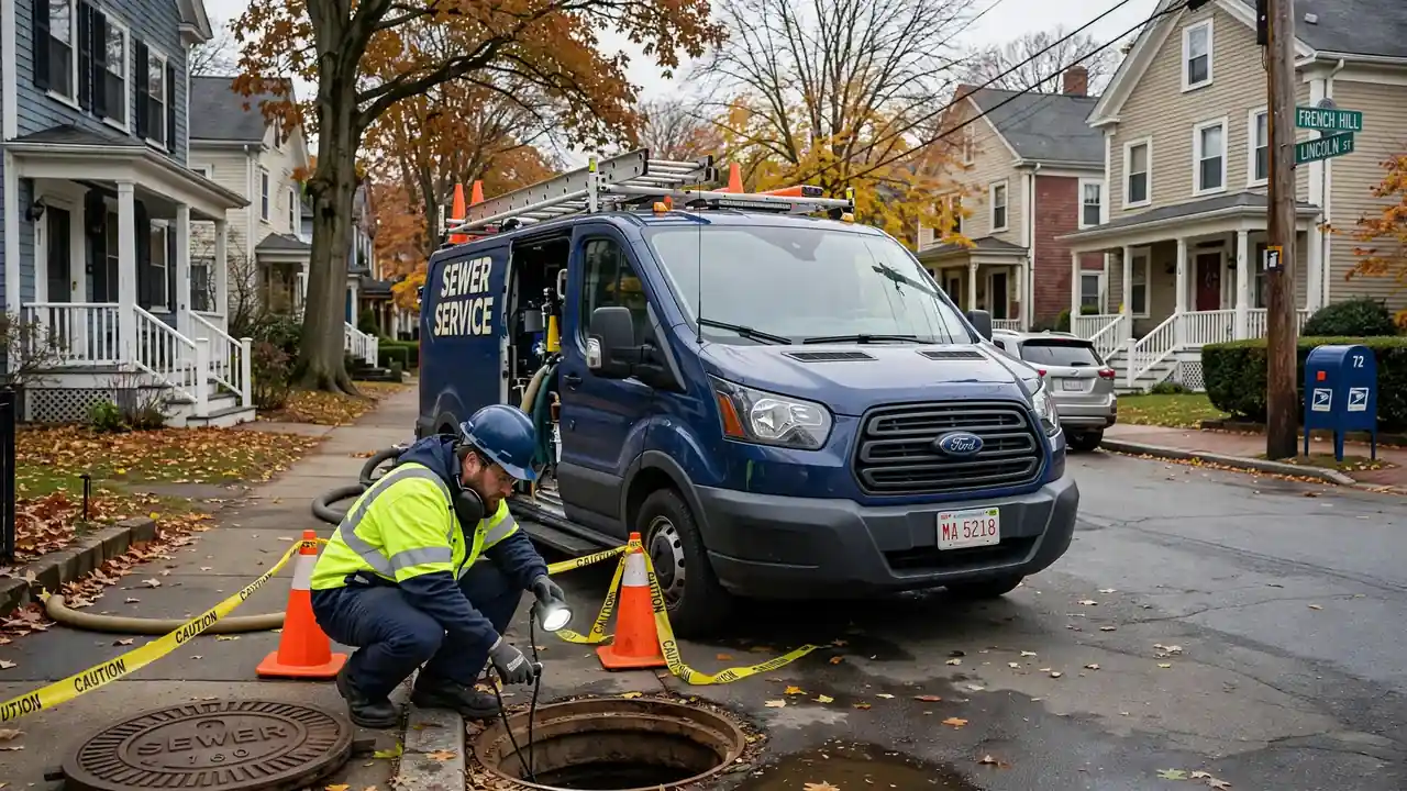 Sewer line repair technician in French Hill, MA