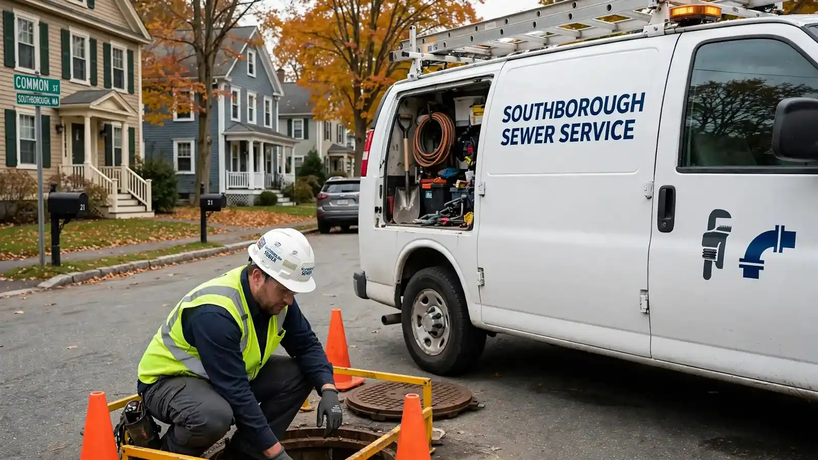 Sewer line repair technician in Southborough, MA