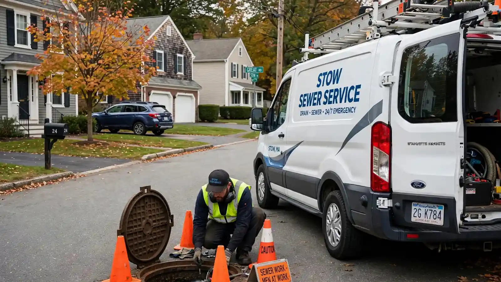 Reparación de alcantarillado en Stow, MA