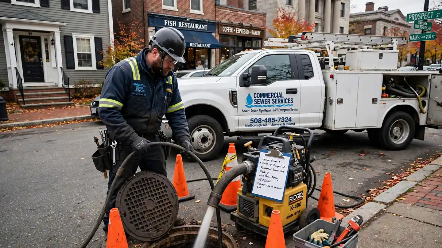 Commercial Sewer Services in Downtown Marlborough, MA