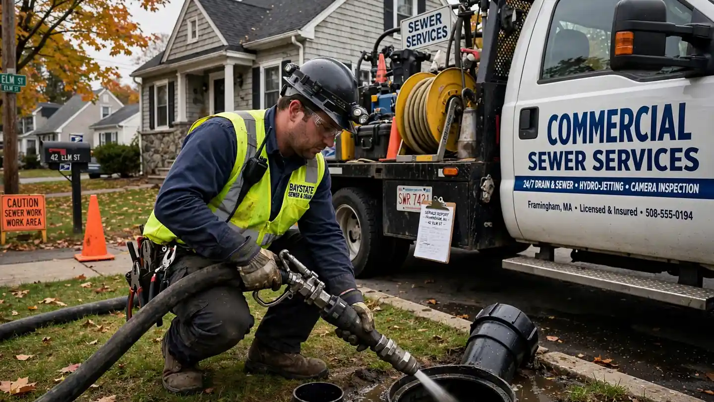 Servicios comerciales de alcantarillado en Framingham, MA