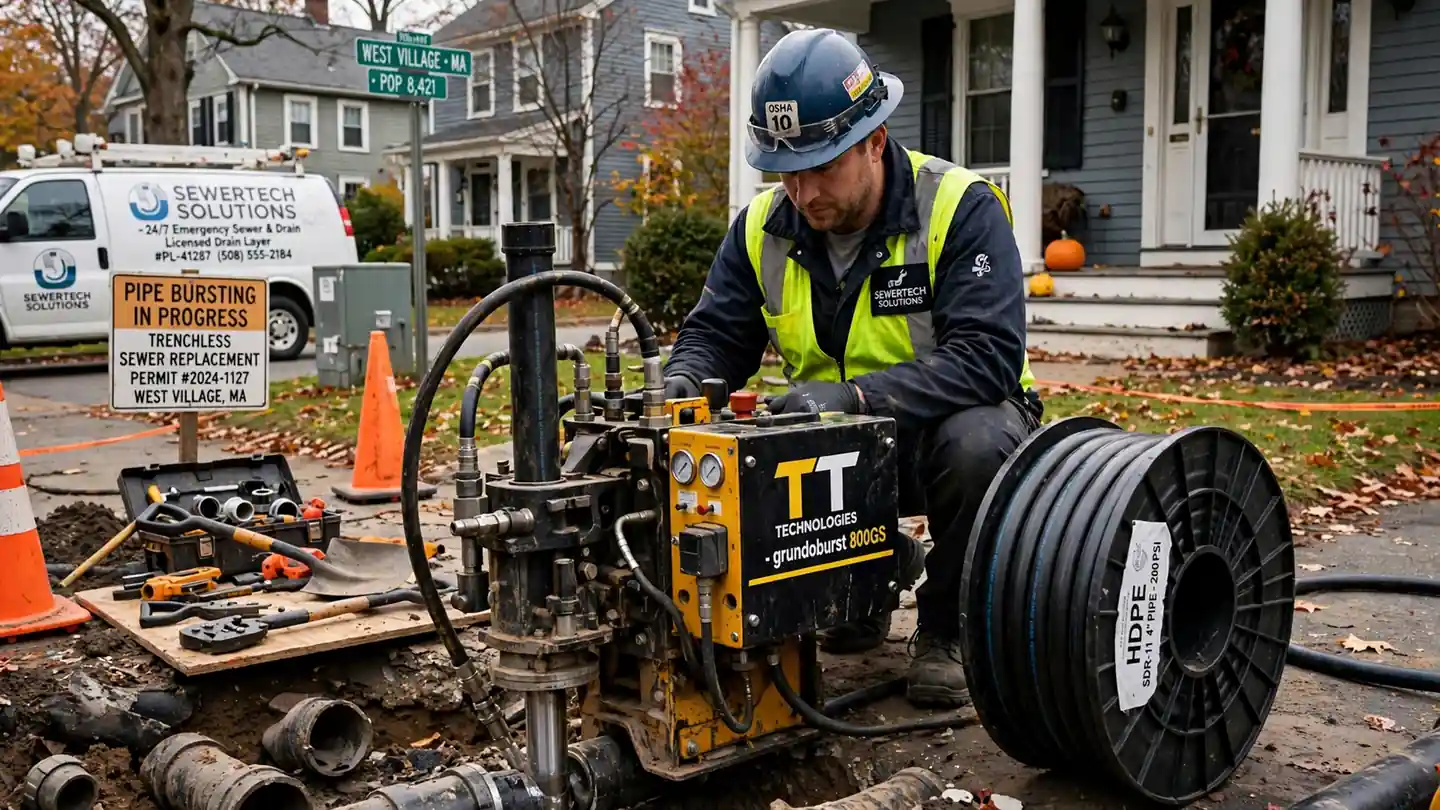 Pipe Bursting in West Village, MA