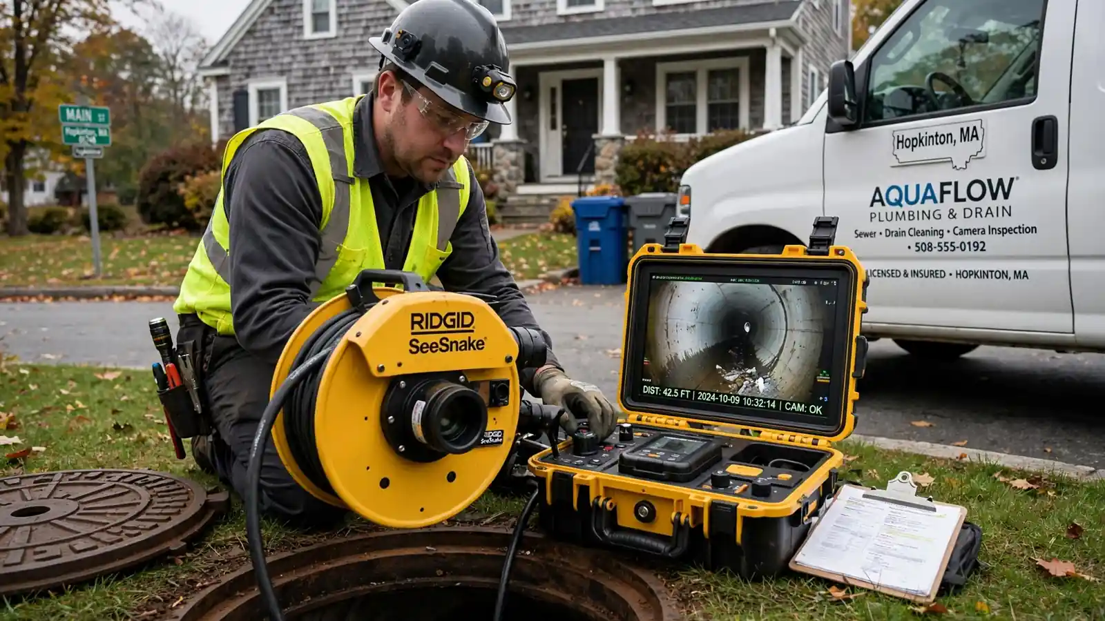 Sewer Camera Inspection in Hopkinton, MA