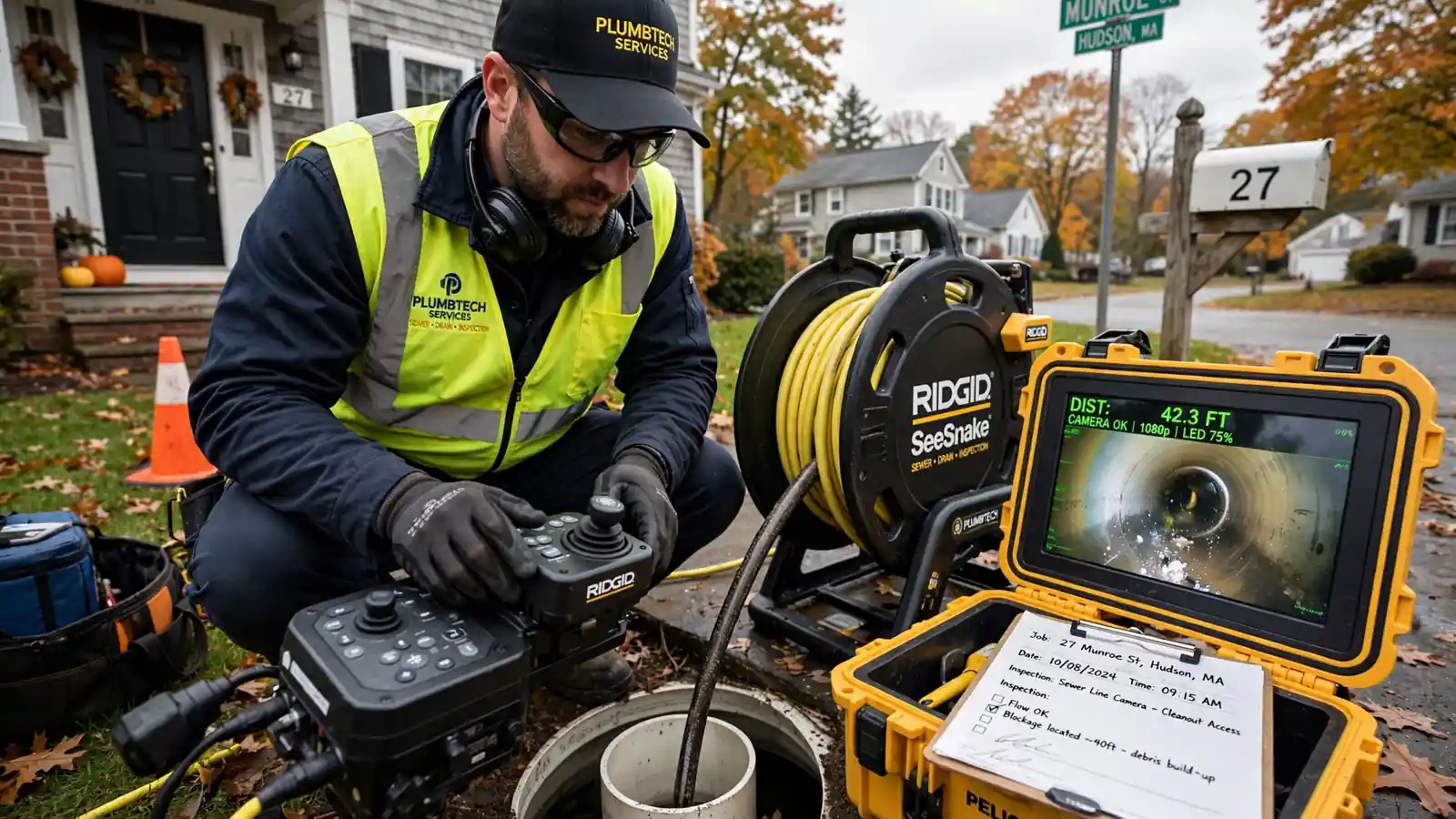 Sewer Camera Inspection in Hudson, MA