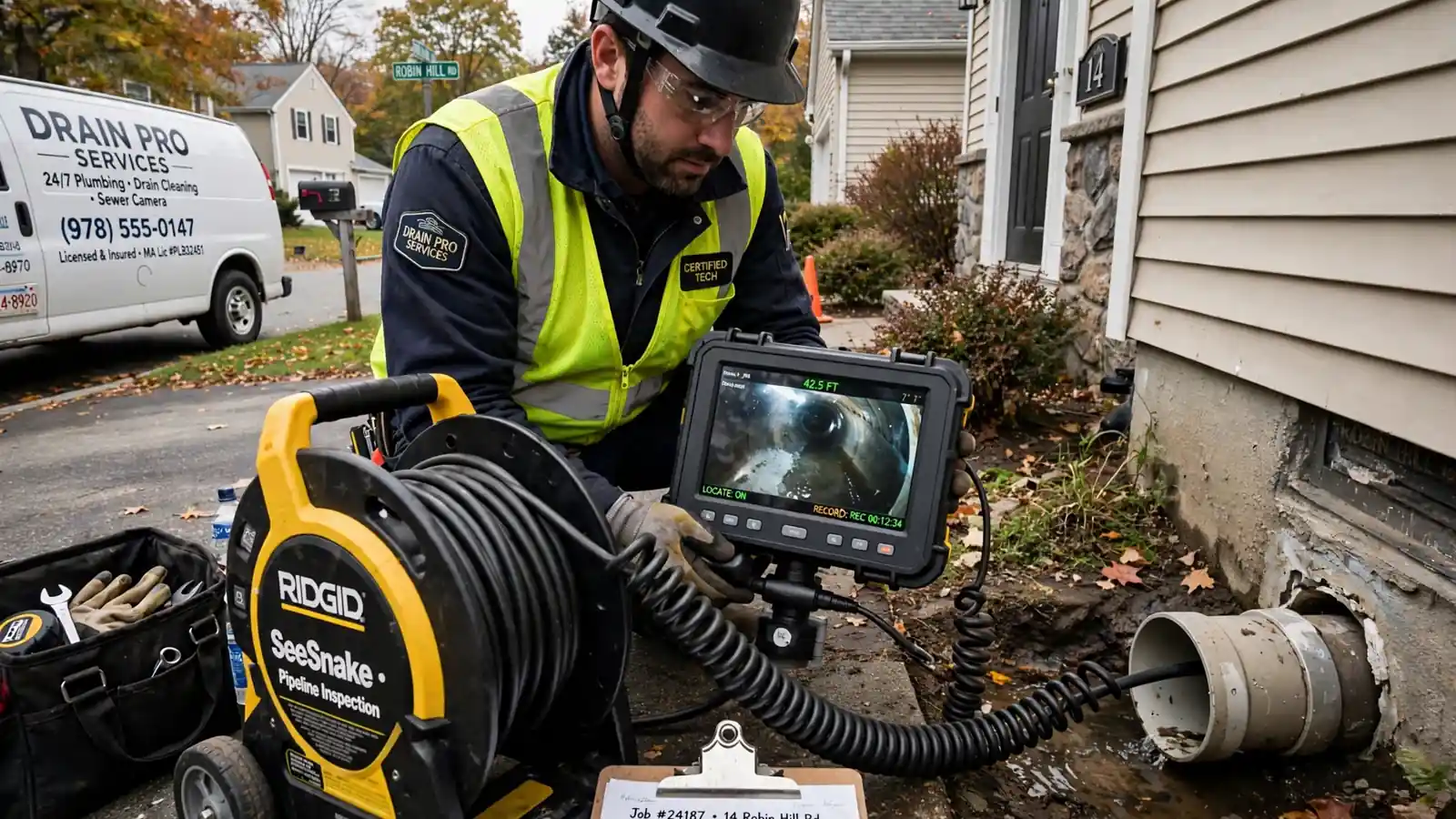 Sewer Camera Inspection in Robin Hill, MA
