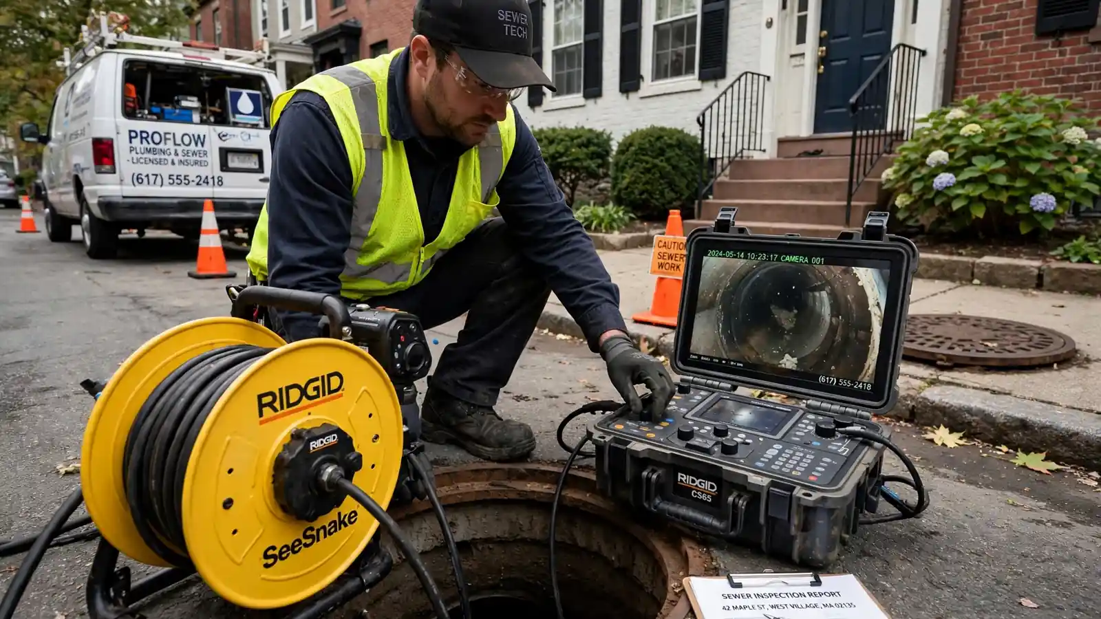 Sewer Camera Inspection in West Village, MA