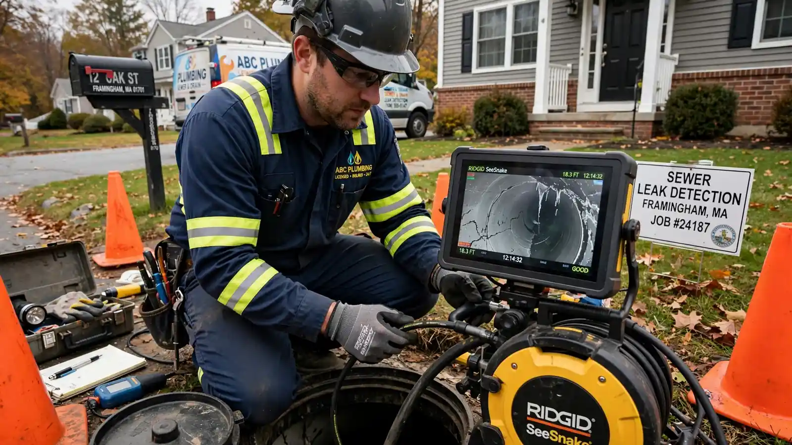 Detección de fugas de alcantarillado en Framingham, MA