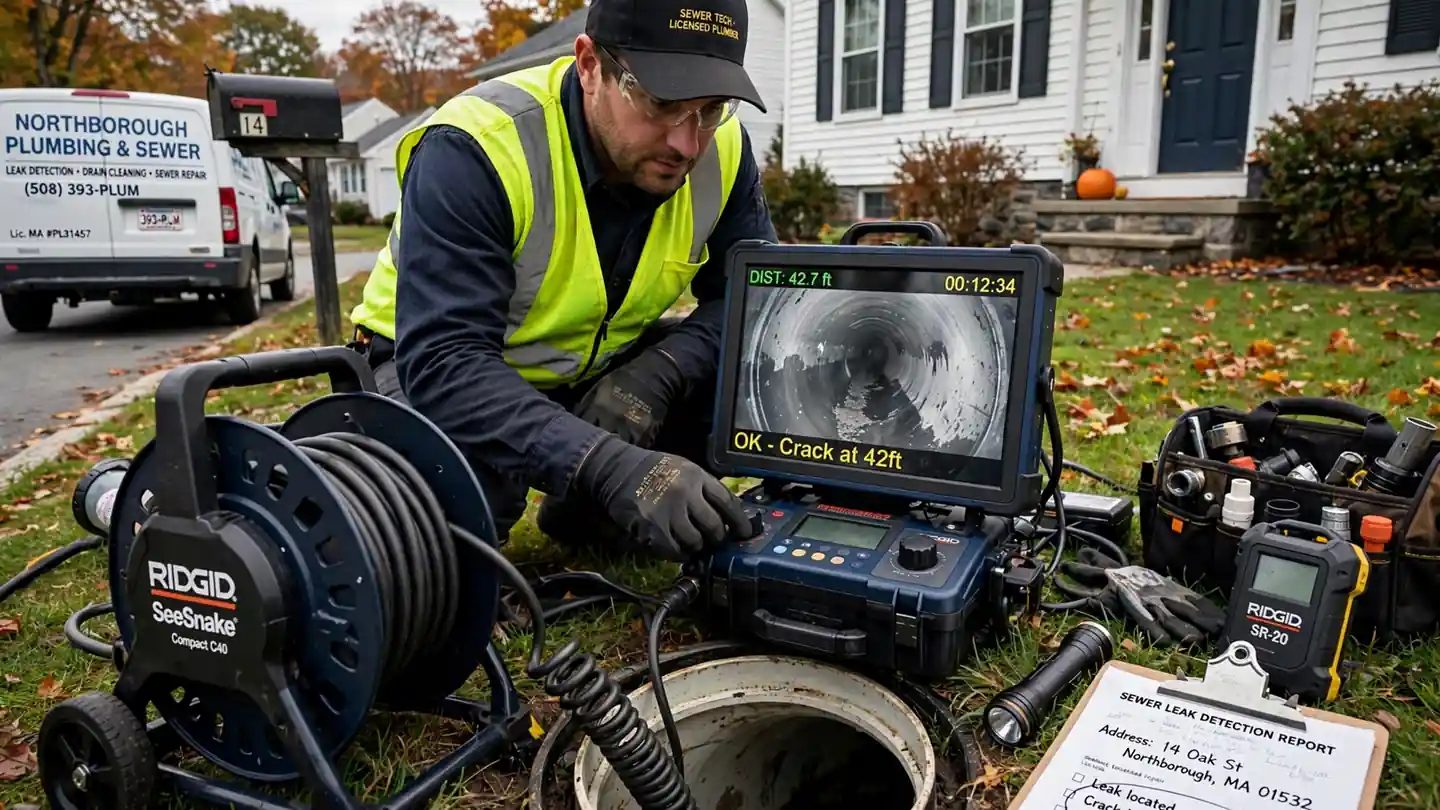 Detección de fugas de alcantarillado en Northborough, MA