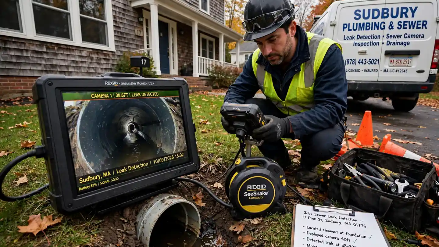 Detección de fugas de alcantarillado en Sudbury, MA