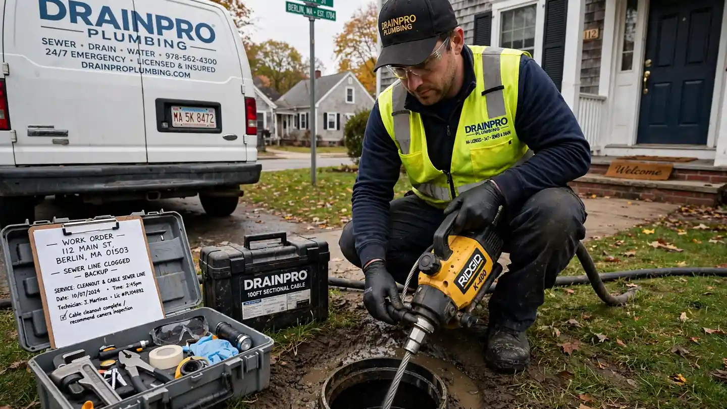Sewer Line Cleaning in Berlin, MA