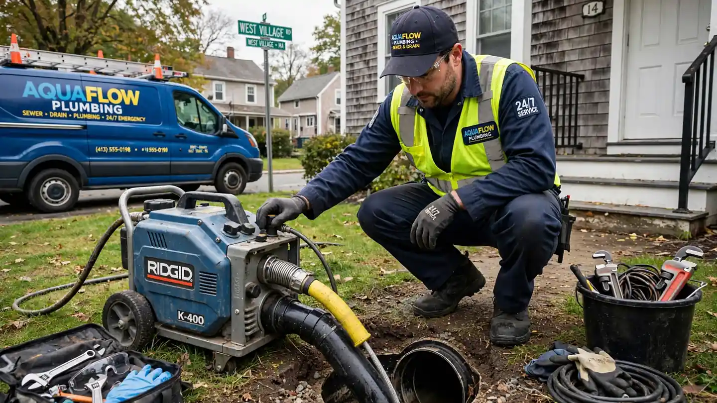 Sewer Line Cleaning in West Village, MA