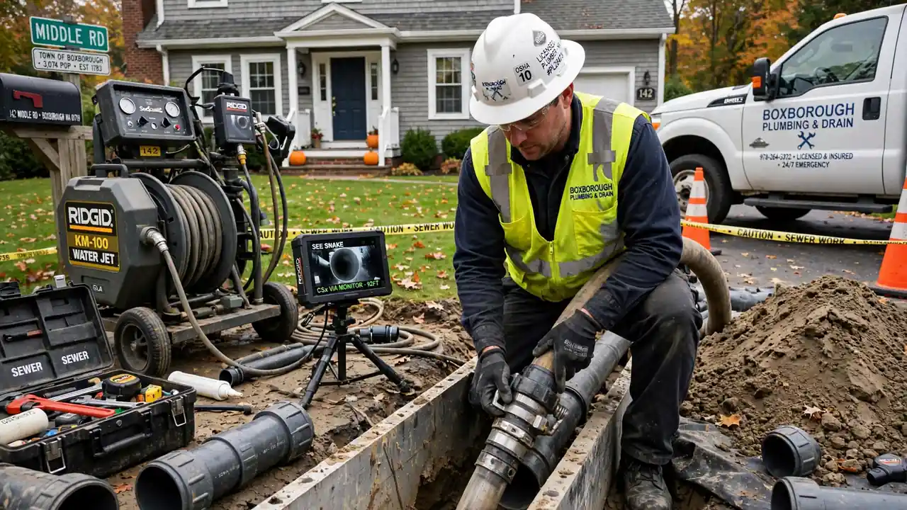 Sewer Line Installation in Boxborough, MA