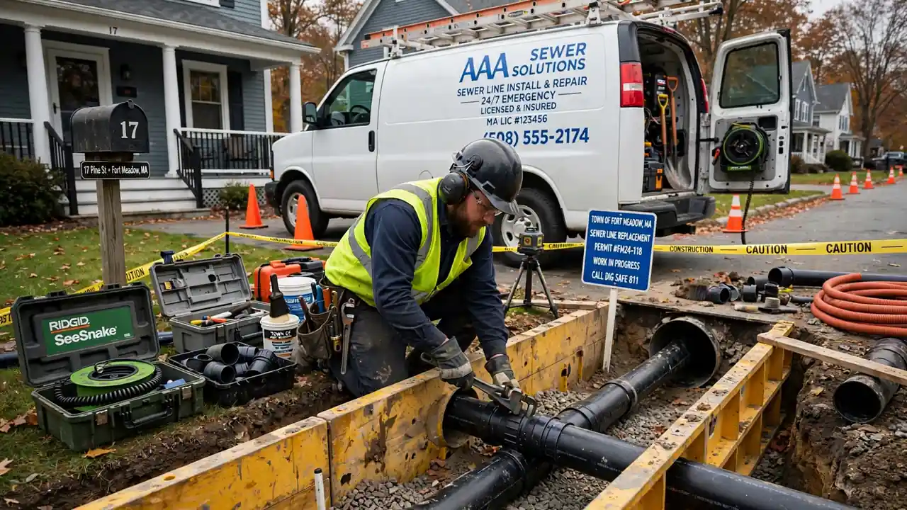Sewer Line Installation in Fort Meadow, MA