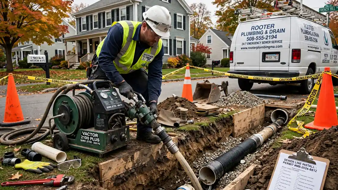 Sewer Line Installation in French Hill, MA