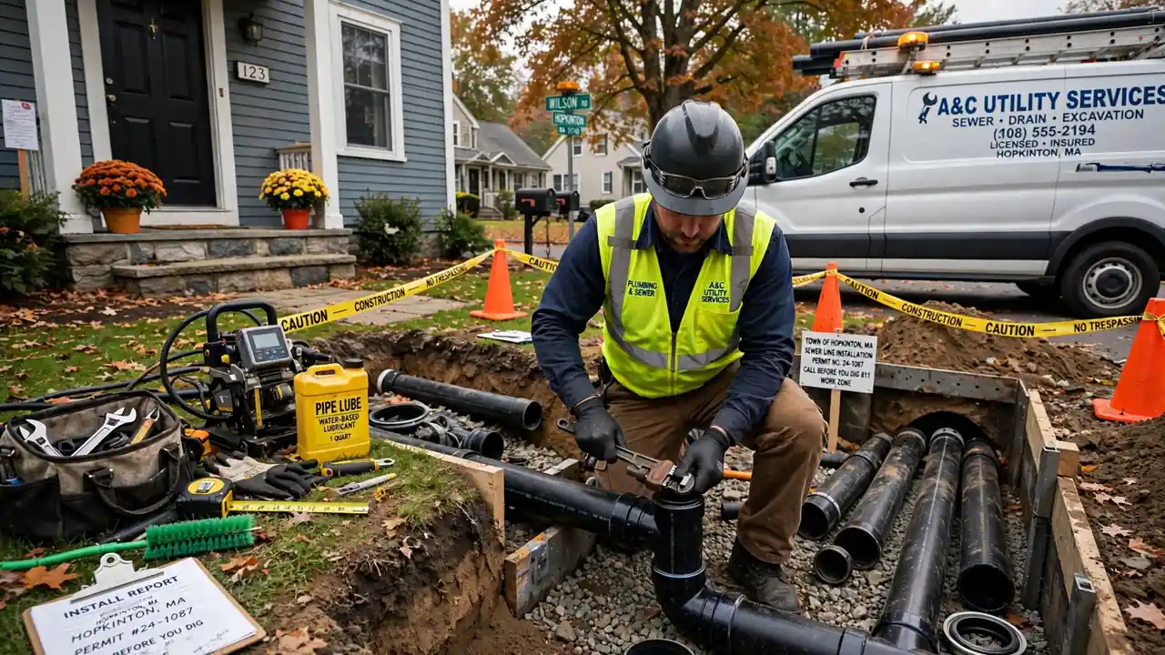 Sewer Line Installation in Hopkinton, MA