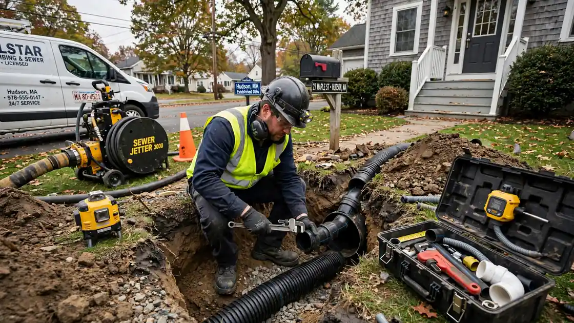 Sewer Line Installation in Hudson, MA