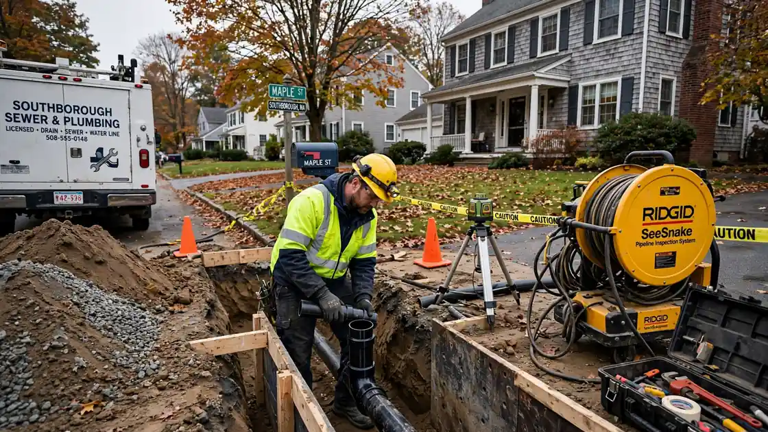 Sewer Line Installation in Southborough, MA