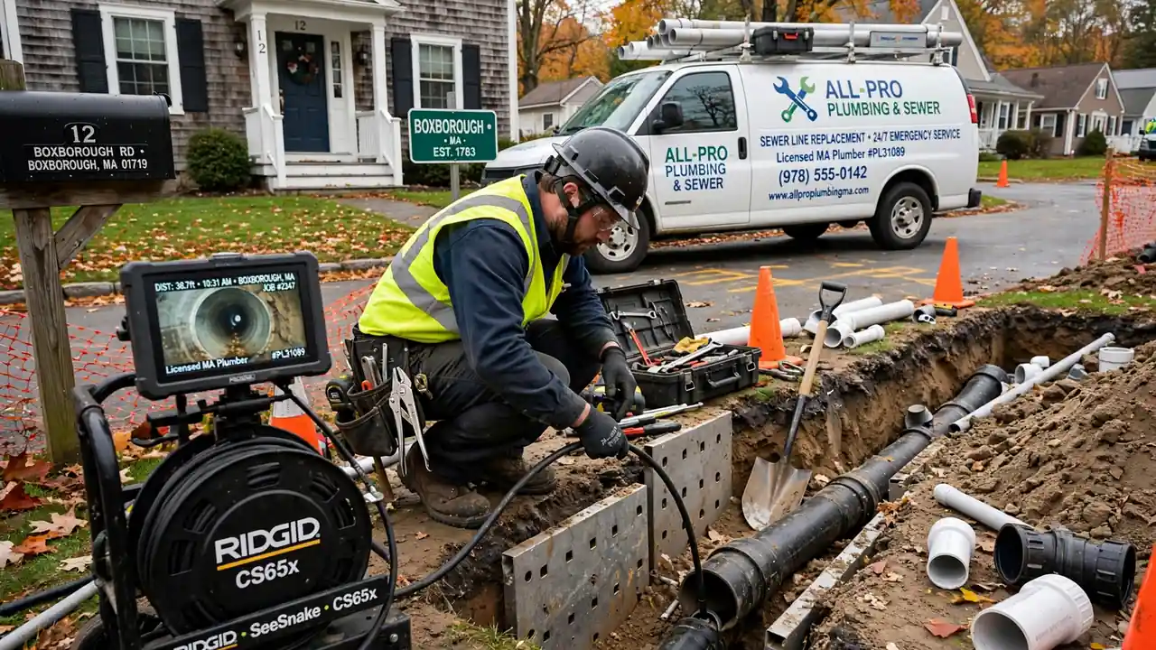 Reemplazo de línea de alcantarillado en Boxborough, MA