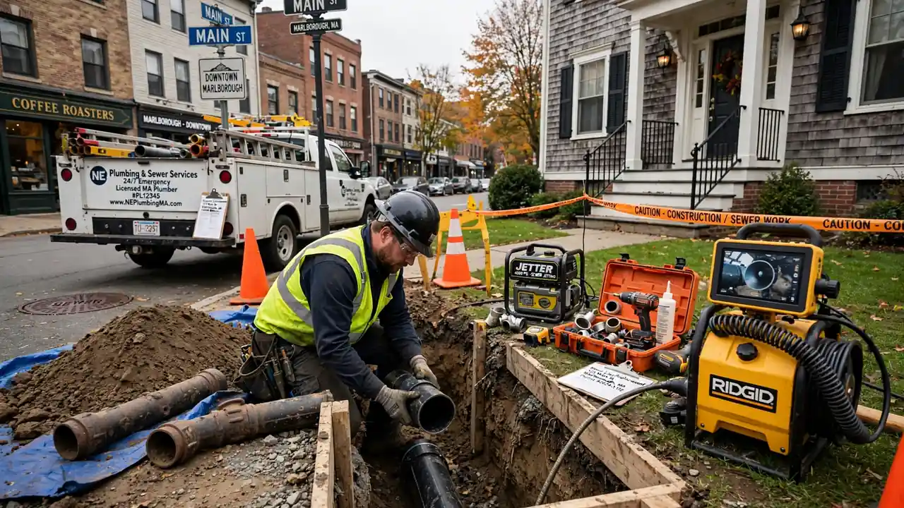 Sewer Line Replacement in Downtown Marlborough, MA