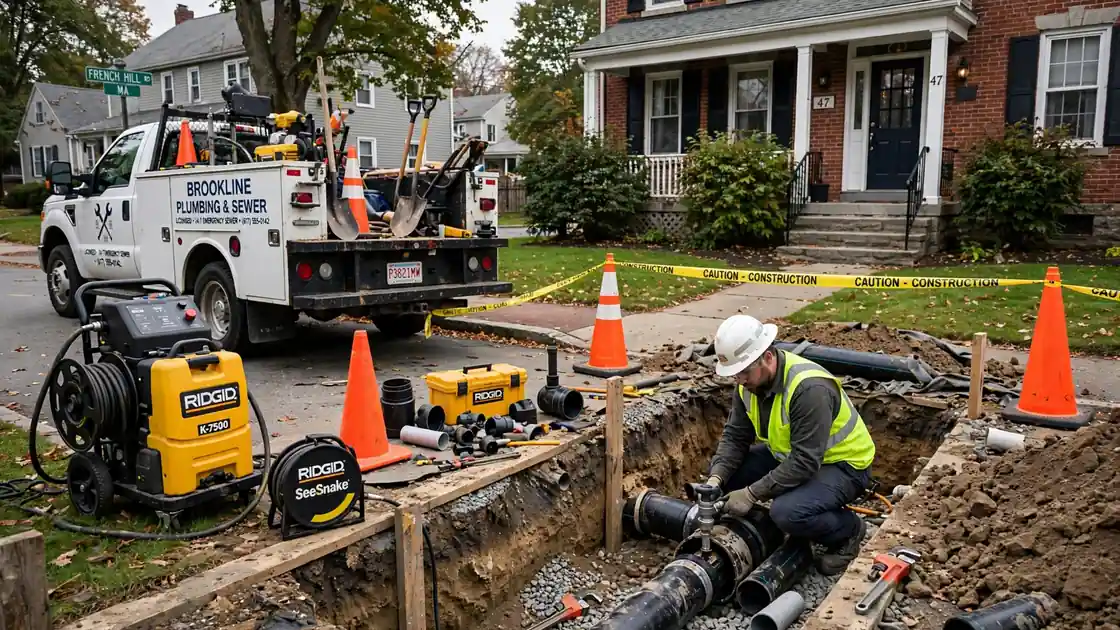 Sewer Line Replacement in French Hill, MA
