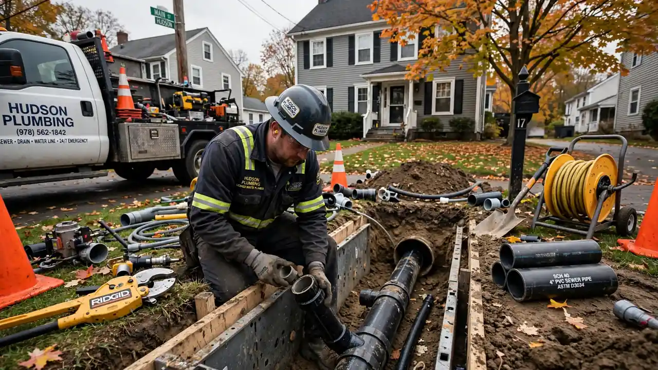 Sewer Line Replacement in Hudson, MA