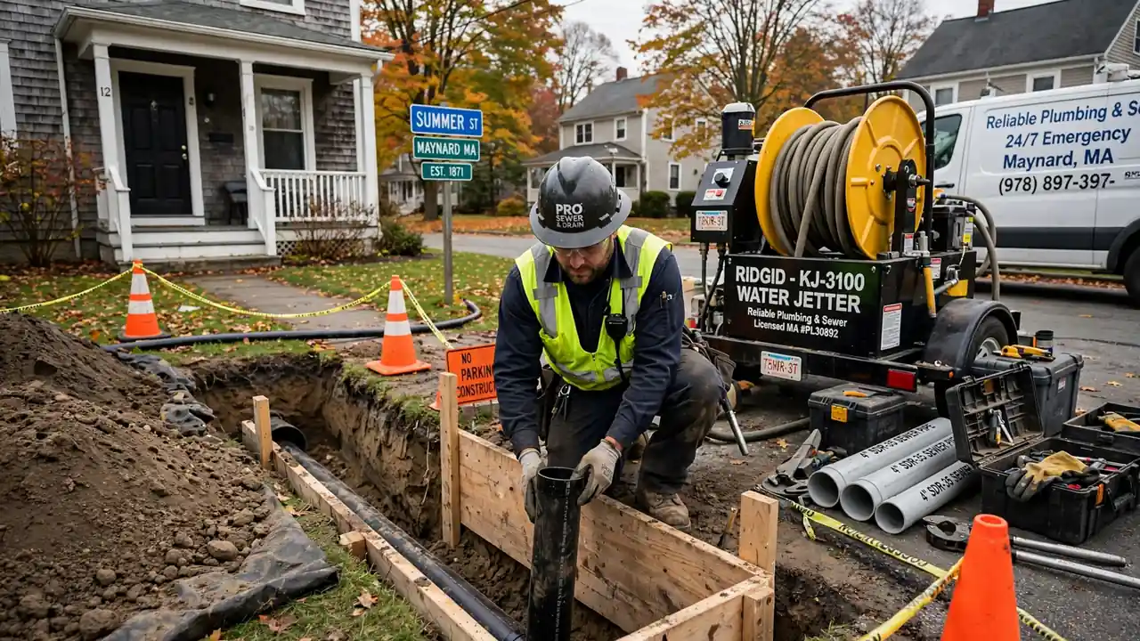 Sewer Line Replacement in Maynard, MA