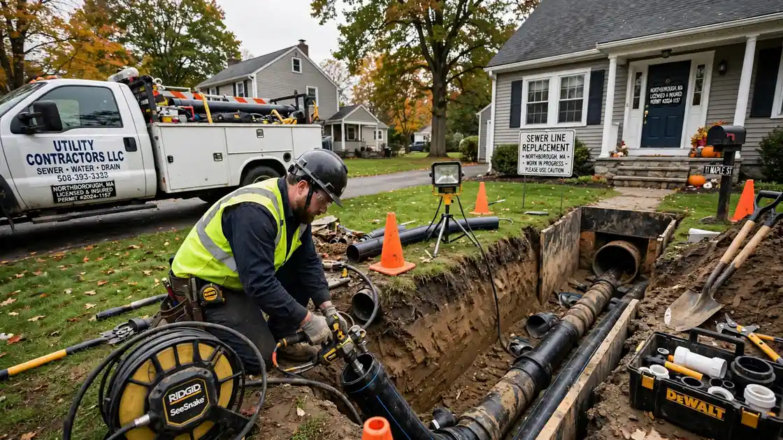 Sewer Line Replacement in Northborough, MA