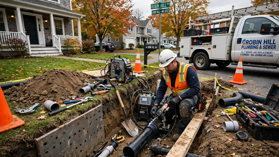 Sewer Line Replacement in Robin Hill, MA