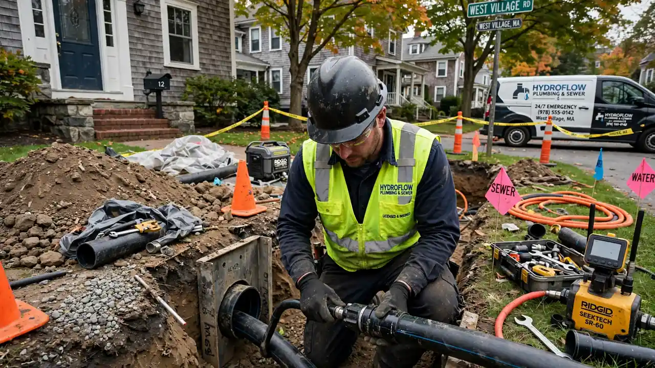 Sewer Line Replacement in West Village, MA