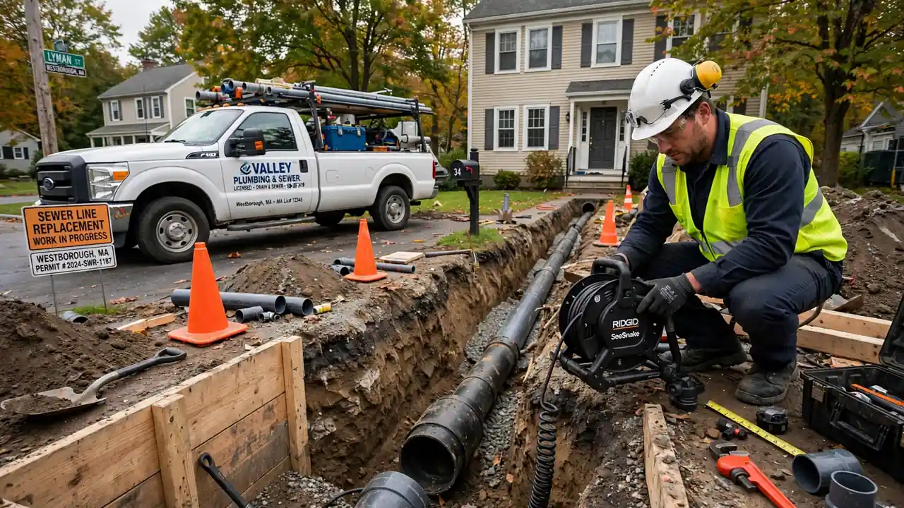 Sewer Line Replacement in Westborough, MA