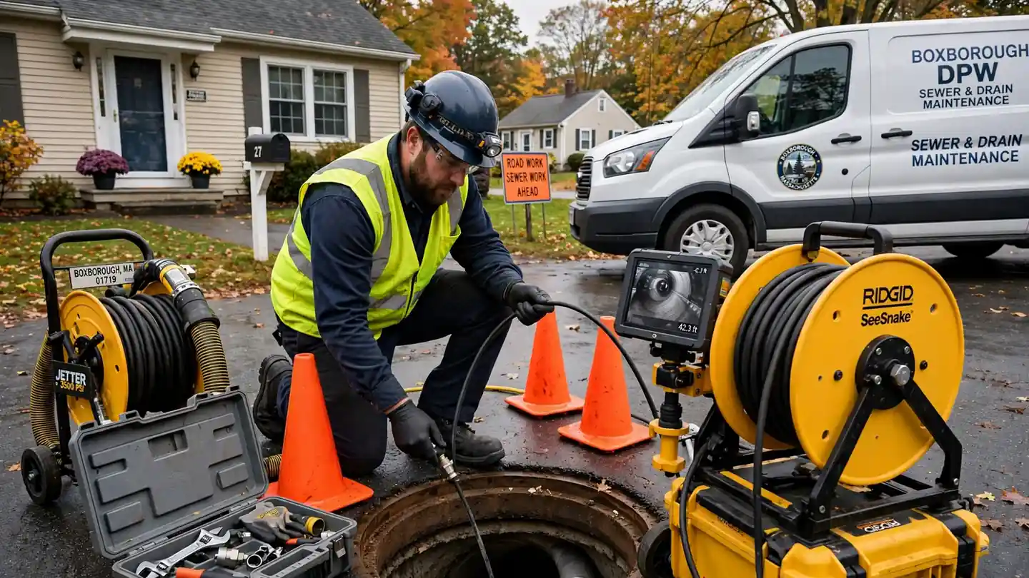 Mantenimiento de alcantarillado en Boxborough, MA