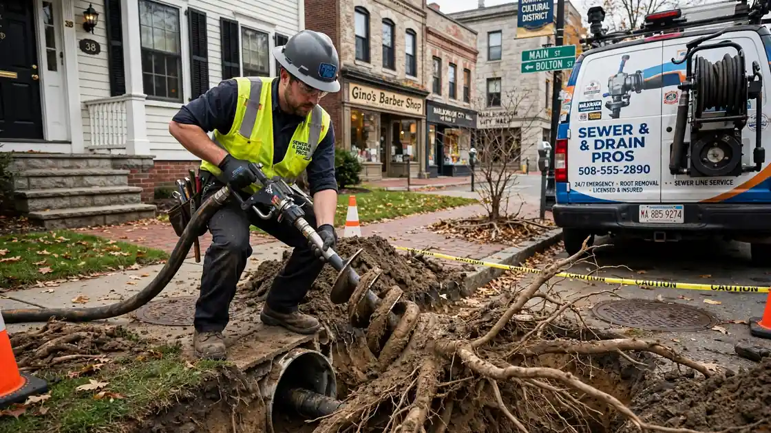 Tree Root Removal in Downtown Marlborough, MA