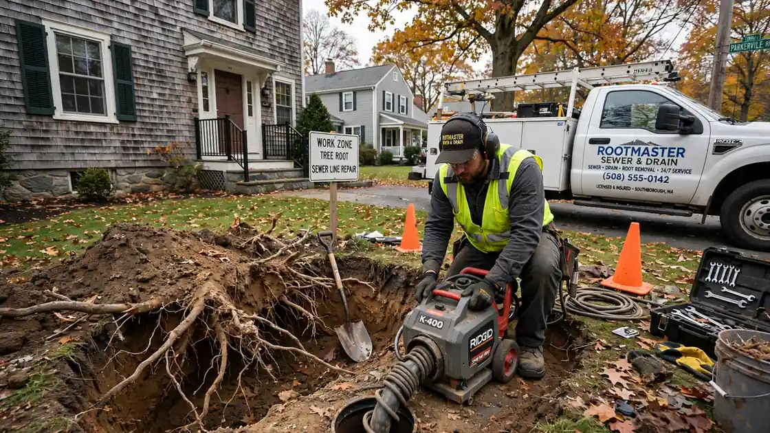 Eliminación de raíces de árboles en Southborough, MA